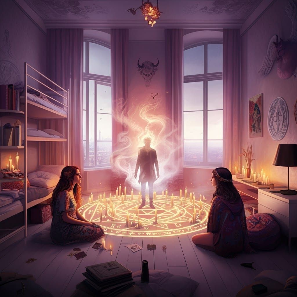 Modern Fantasy: Summoning Circle in Minimalist Bedroom