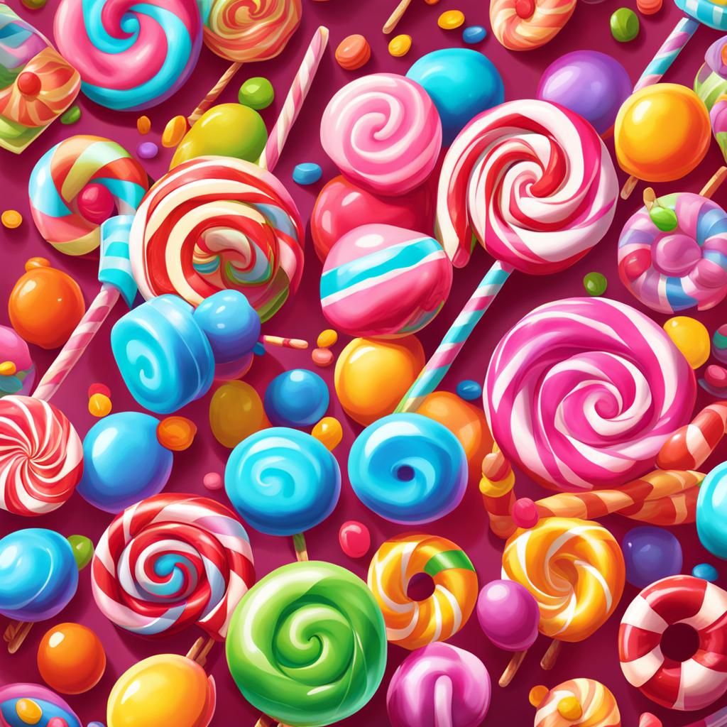 Whimsical Candyland Art in Digital Illustration Style