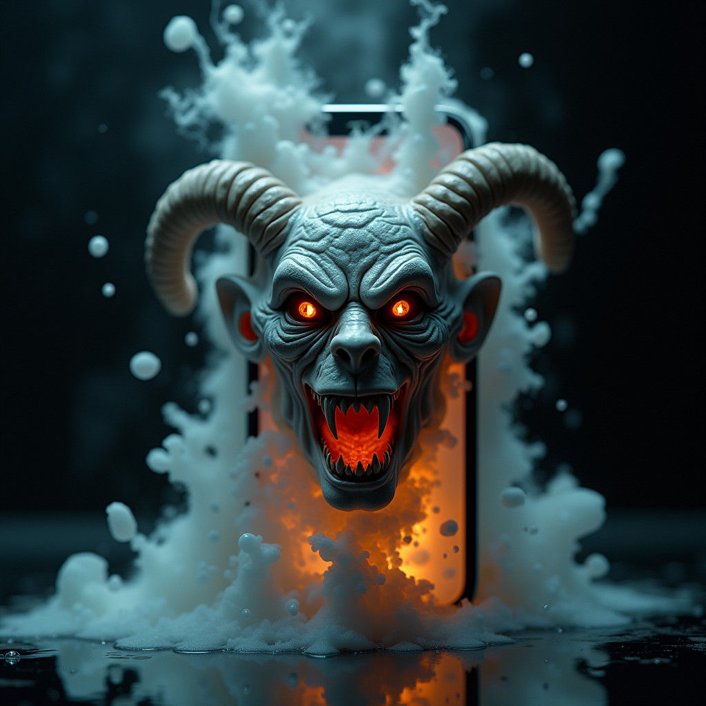 Melting Smartphone Transforms Into Demons: Grotesque HDR Art