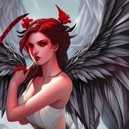 Angel Trapped in Devil's Garden: Hyperrealistic Concept Art