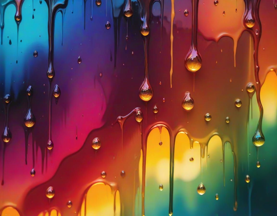 Surreal Melting Wax Sunset in Oil Painting Style