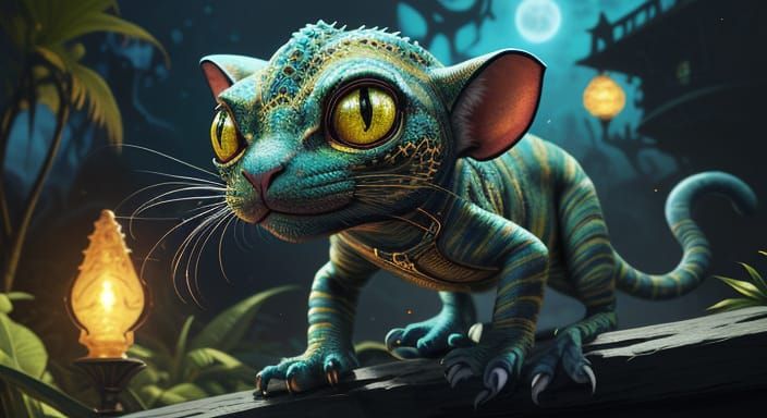 Sophisticated Feline Thief Steals Jewels in Scratchboard Ink...