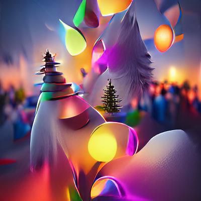 Festive Christmas Tree with Volumetric Lighting