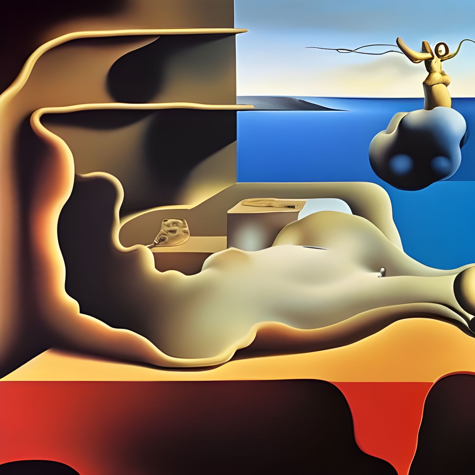 Curing a Hangover: Surreal Oil Painting in Dali Style