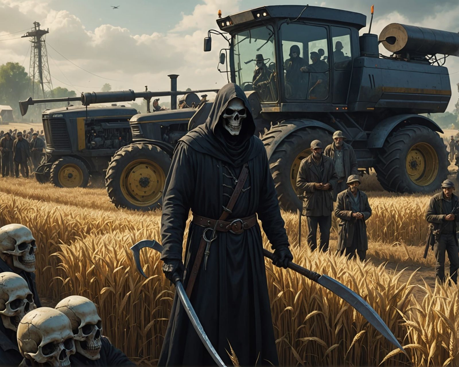Grim Reaper and Harvester: Dark Fantasy Concept Art