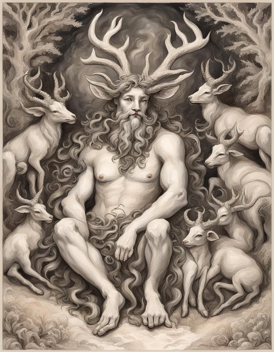 Cernunnos Celebrates Imbolc, in Baroque Style