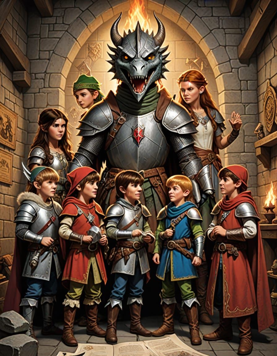 Kids in Costume See Dungeons & Dragons Poster