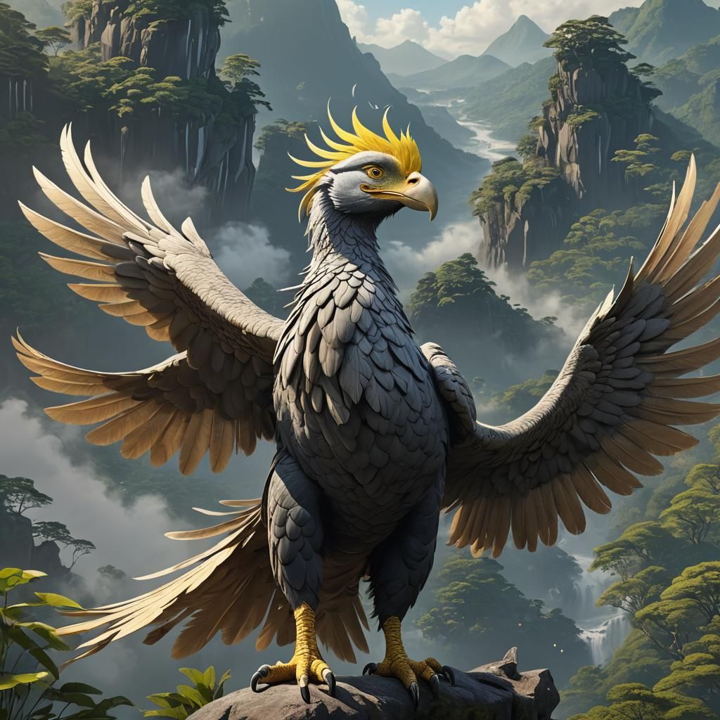 Flying Jatayu Portrait in Anime Style