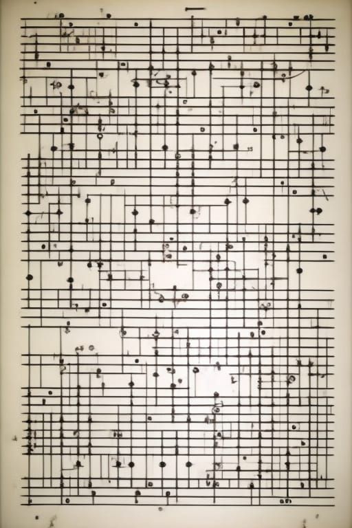 Complex Graphic Score in Black and White Ink