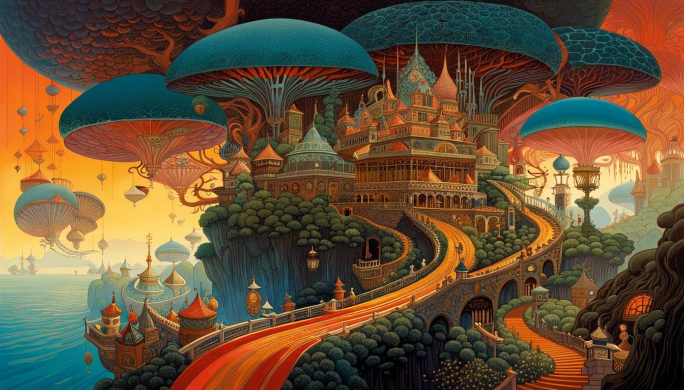 Surreal Dream World: Ethereal and Hyperdetailed