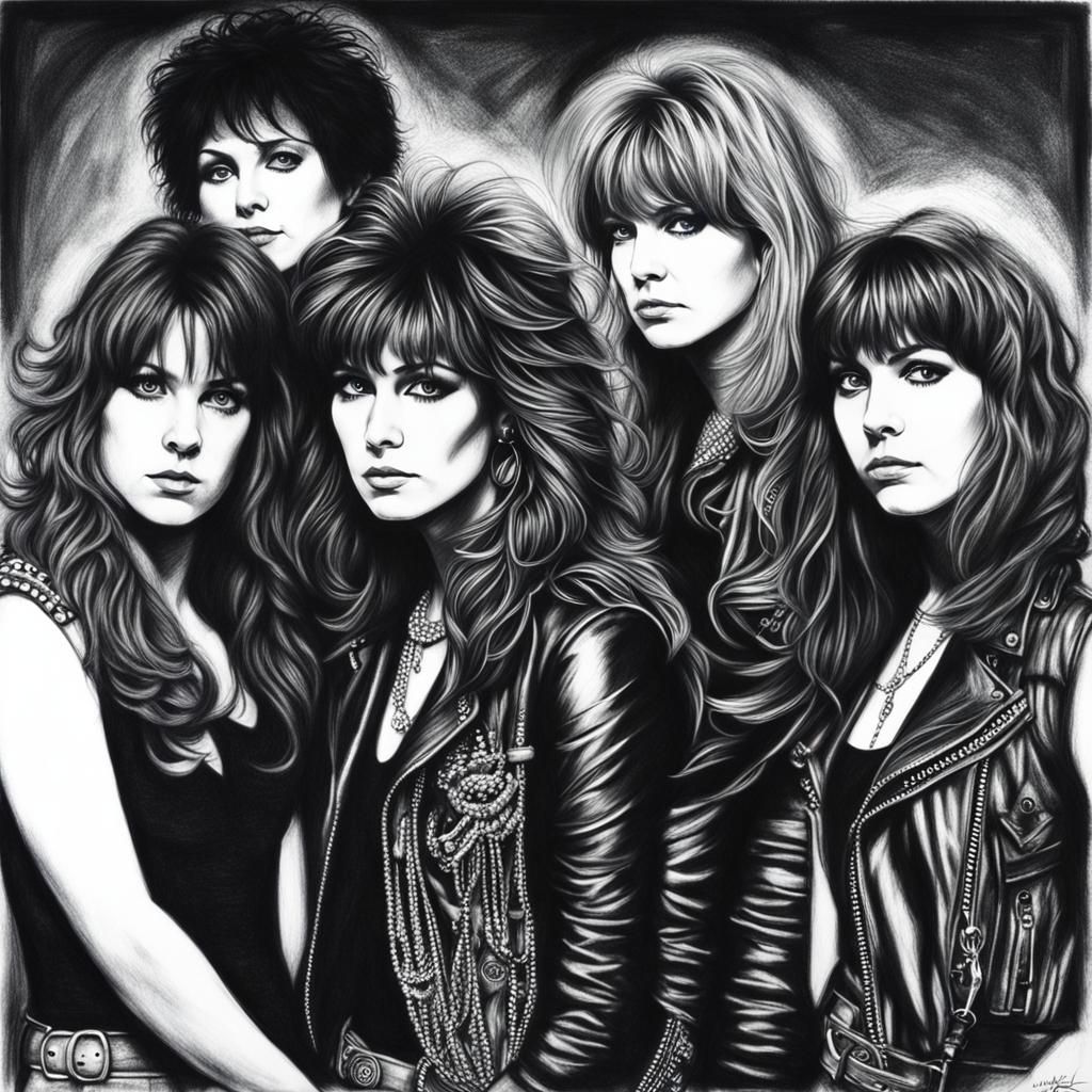 The Bangles: A Charcoal Art Tribute