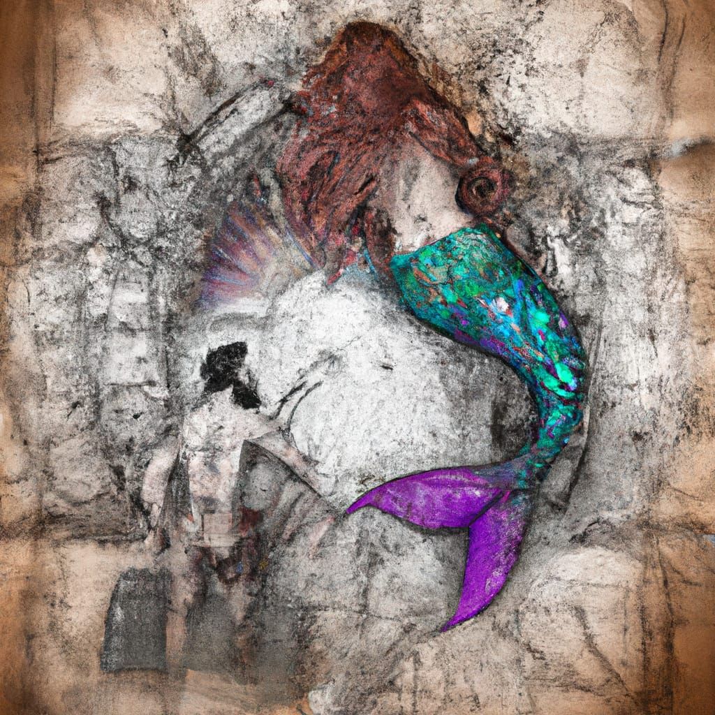 Opal Treasure Map Tattoo: Mermaid and Octopus Embrace