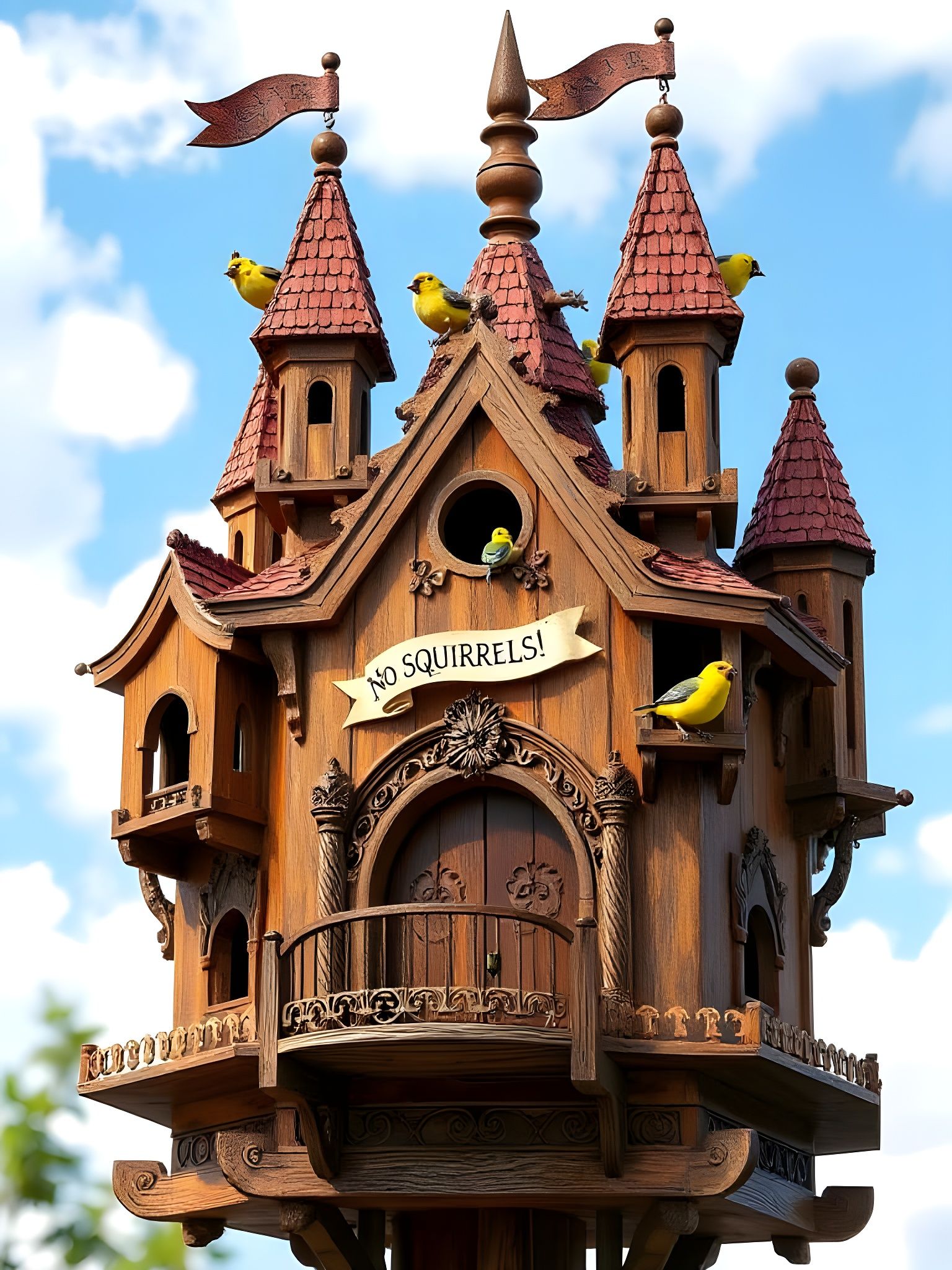 Welcome to Castle Finch. No squirrels allowed