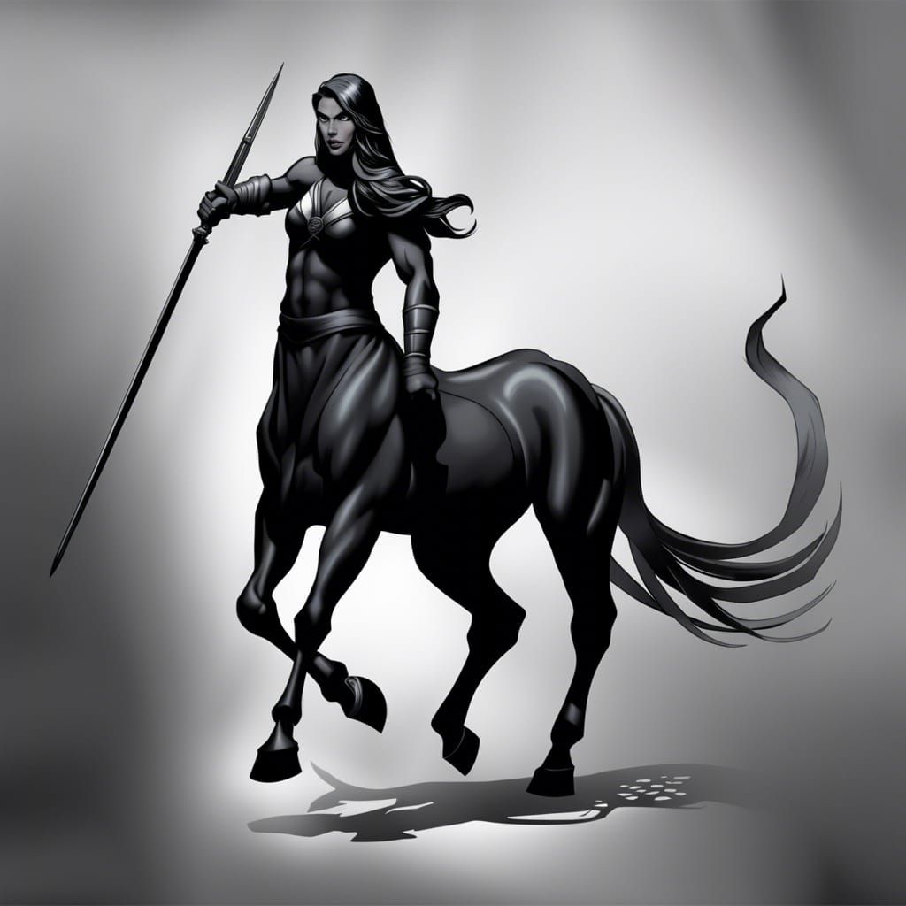 Dynamic Centaur in Comic Book Art Style