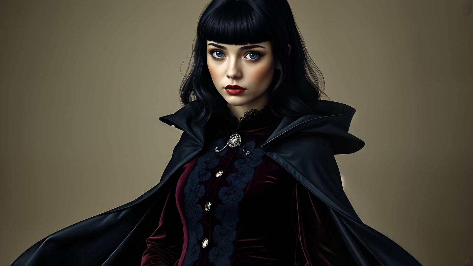 Trad Goth Woman Inspired by Tim Burton