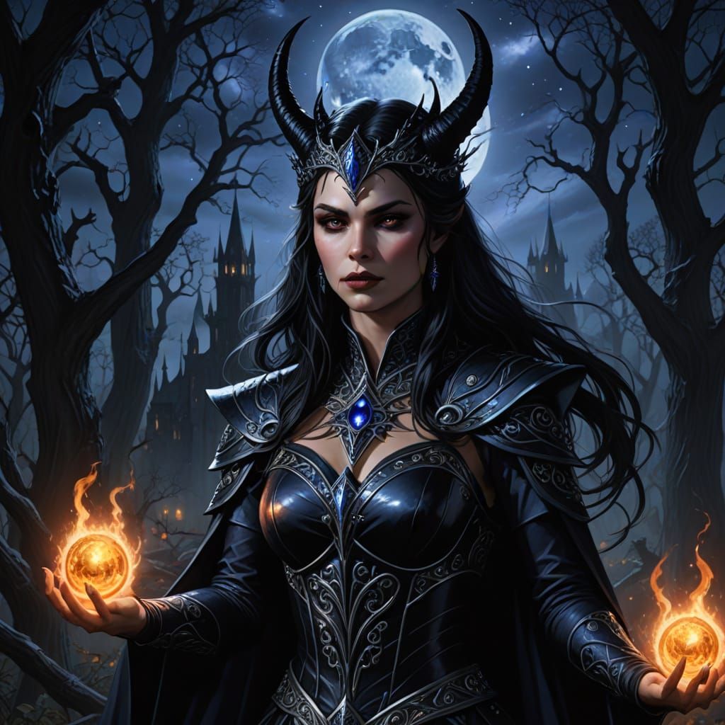 Sorceress Conjures Ethereal Lilith in Mystical Stronghold
