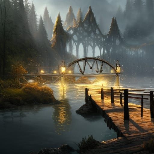 Epic Dark Fantasy Crystal Crossing Port City