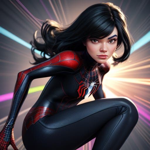 Pixar-Inspired Girl Makes Spiderman Gesture in Vibrant 3D