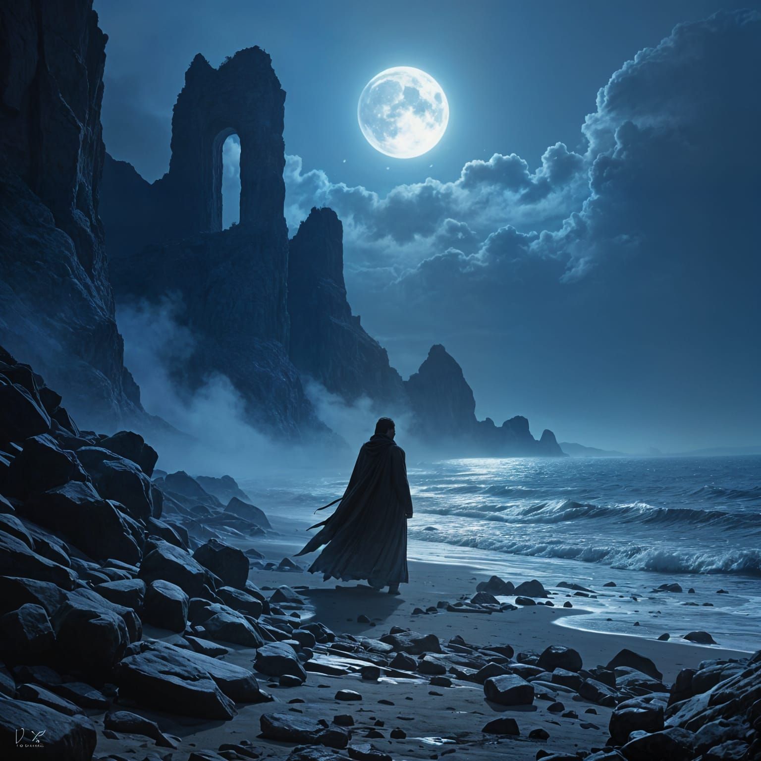 Fantastical Matte Painting of Solitude and Departure
