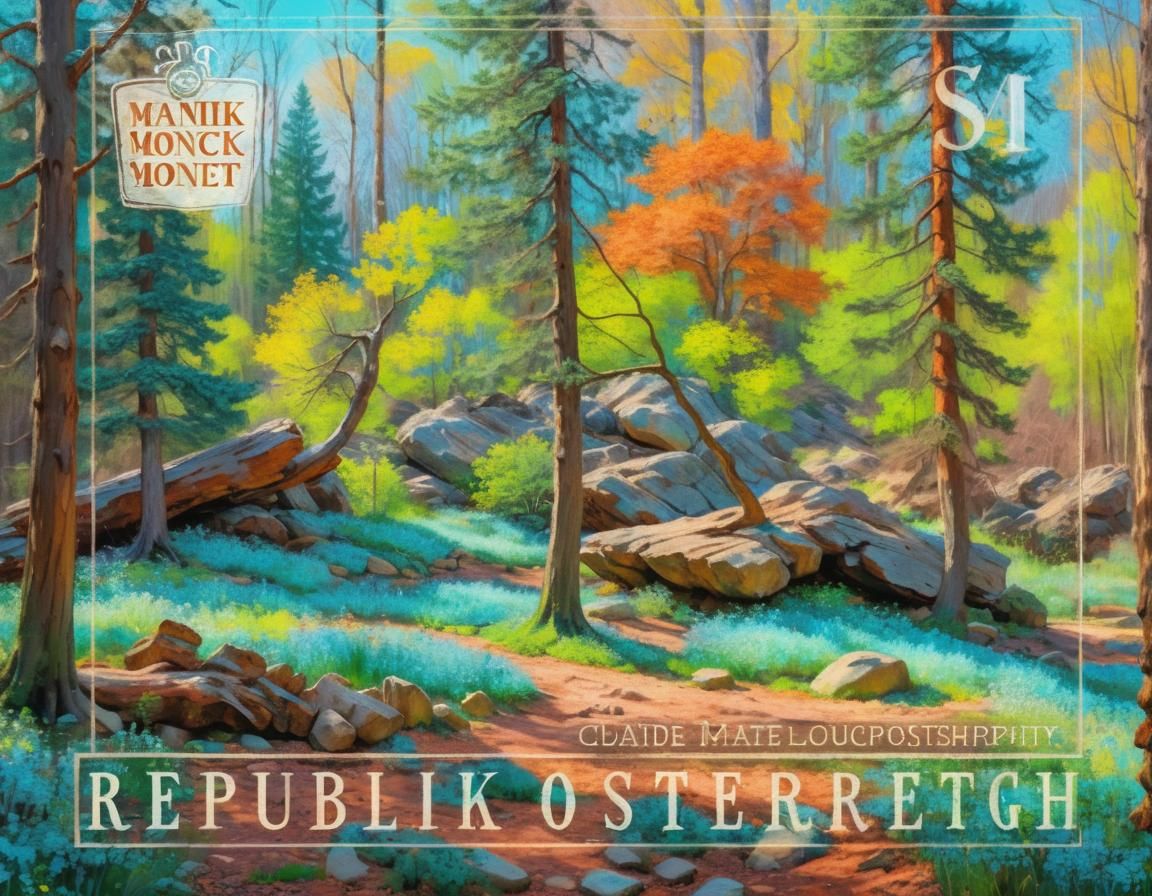 Impressionist Landscape of Rocks and Wood