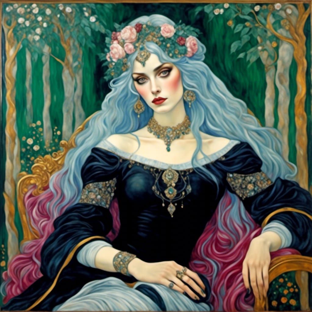 Klee, Klimt, Renoir, and Botticelli Styles Blended