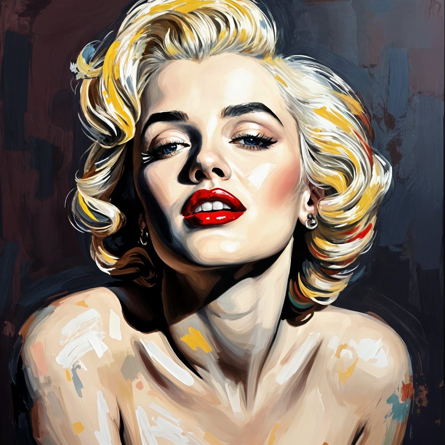 Elegant Impasto Portrait of a Hollywood Icon