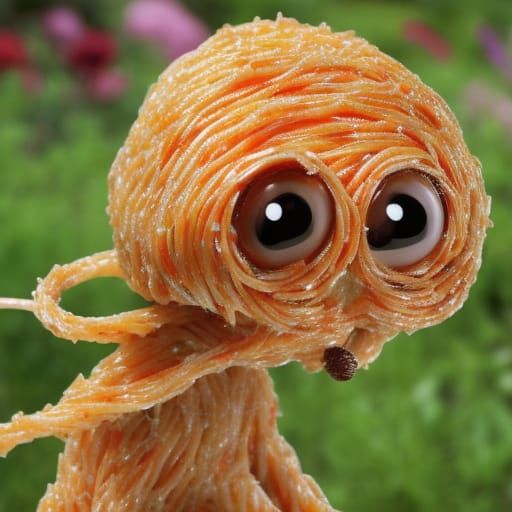 Mouse Coiled in Cheese: Hyperdetailed Garden Scene