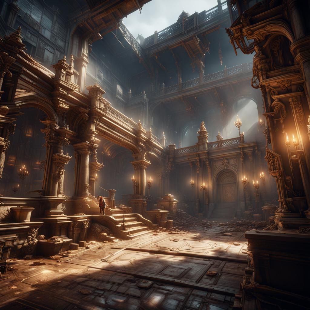 Random Concept Art in 3D Game Cinematic Style