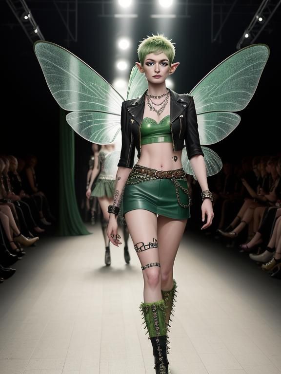 Green Punk Fairy Catwalk Fashion Show