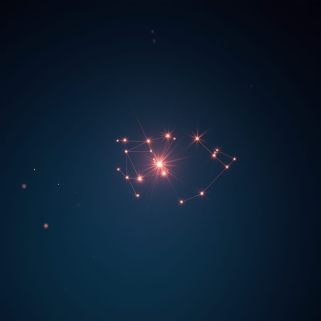 Orion Constellation in Indigo Sky with Ethereal Glow