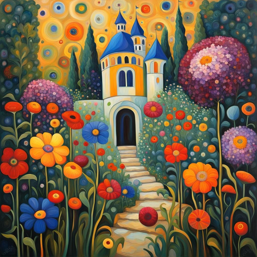 Flowers Bloom in Secret Garden: Art Nouveau Style