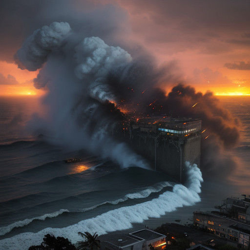 Dramatic Disaster Scenes in Realism Style