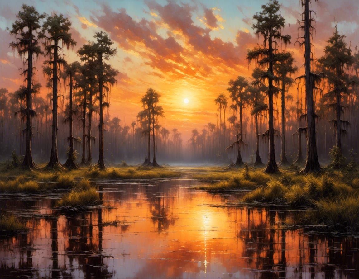 Louisiana Bayou Sunset