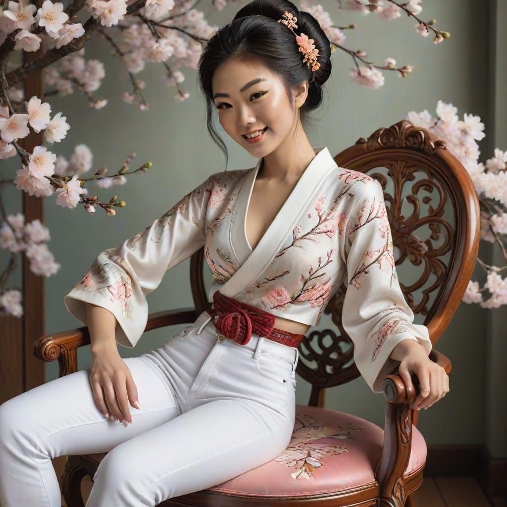 Smiling Geisha in Jeans, Loish Color Palette