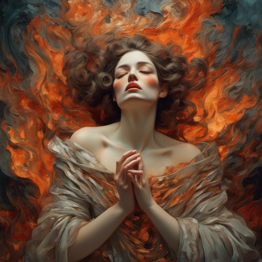 Opulent Decay: A Woman's Self-Destruction as Klimt Painting