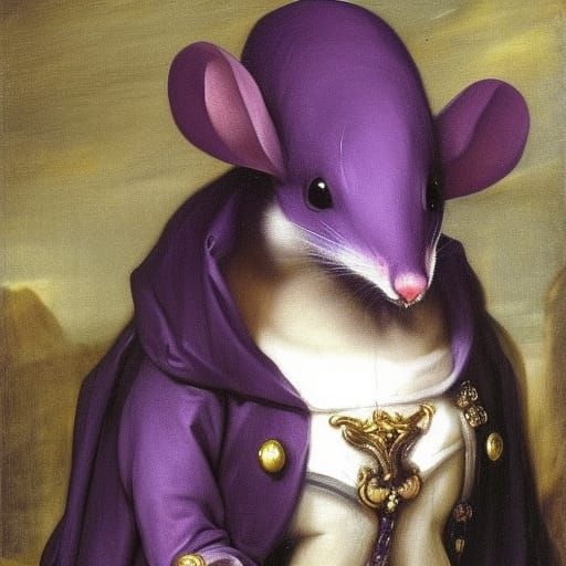 Gothic Mouse Portrait Inspired by Van Dyck