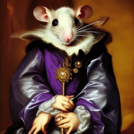 Gothic Mice Lord Portrait in Van Dyck Style