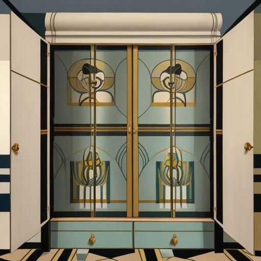 Art Deco Mouse Linen Closet: Delaunay & Lempicka Style