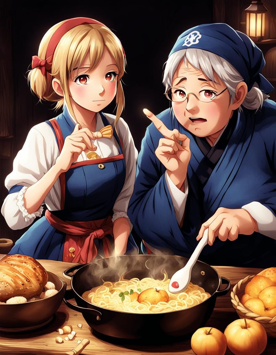 Anime-Style Hansel and Gretel Scene