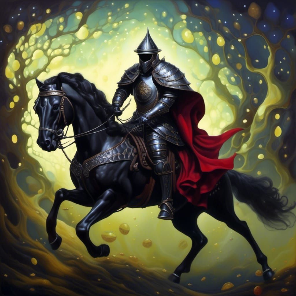 Ethereal Medieval Knight in Dark Fantasy Style