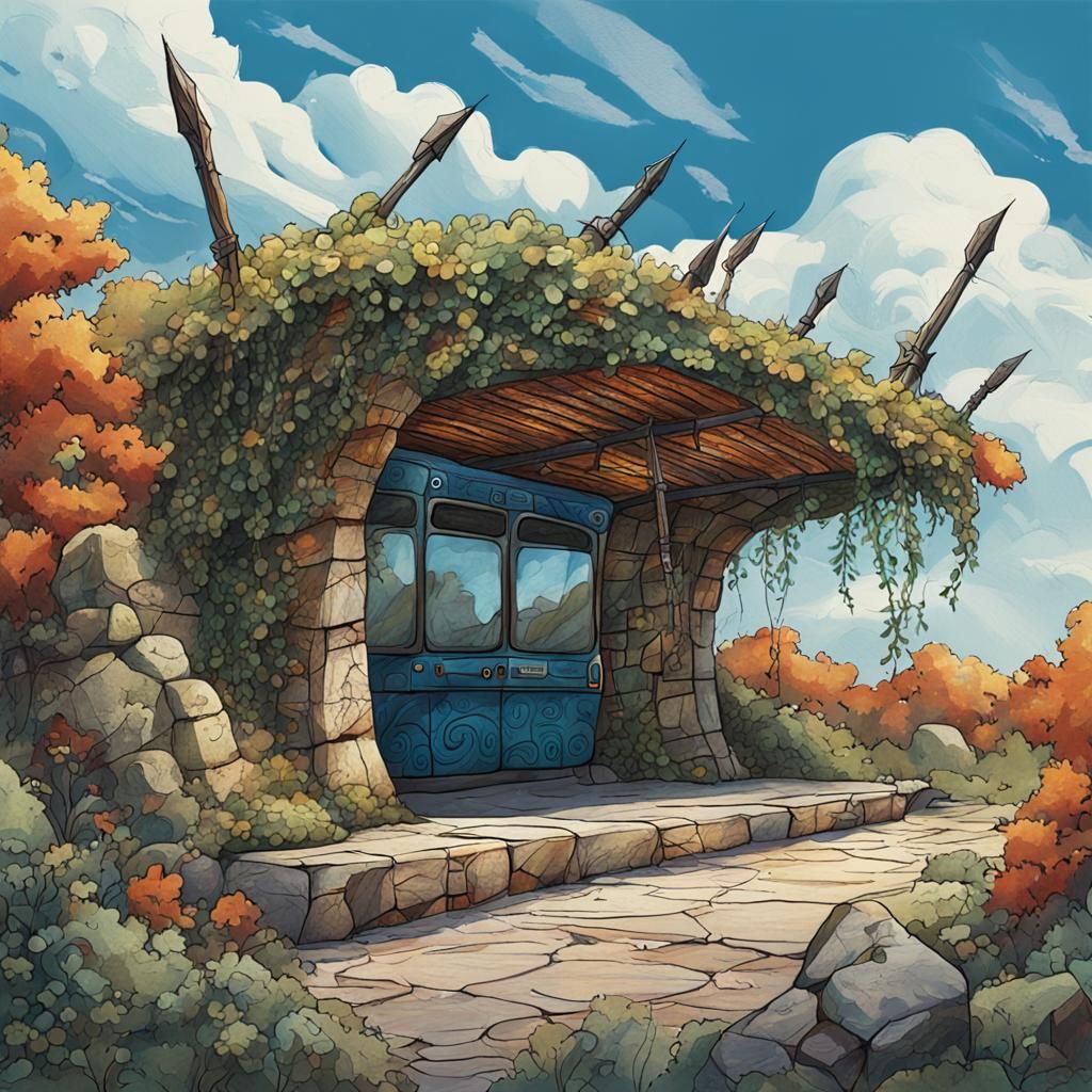 Mystical Aboriginal Bus Stop Concept Art