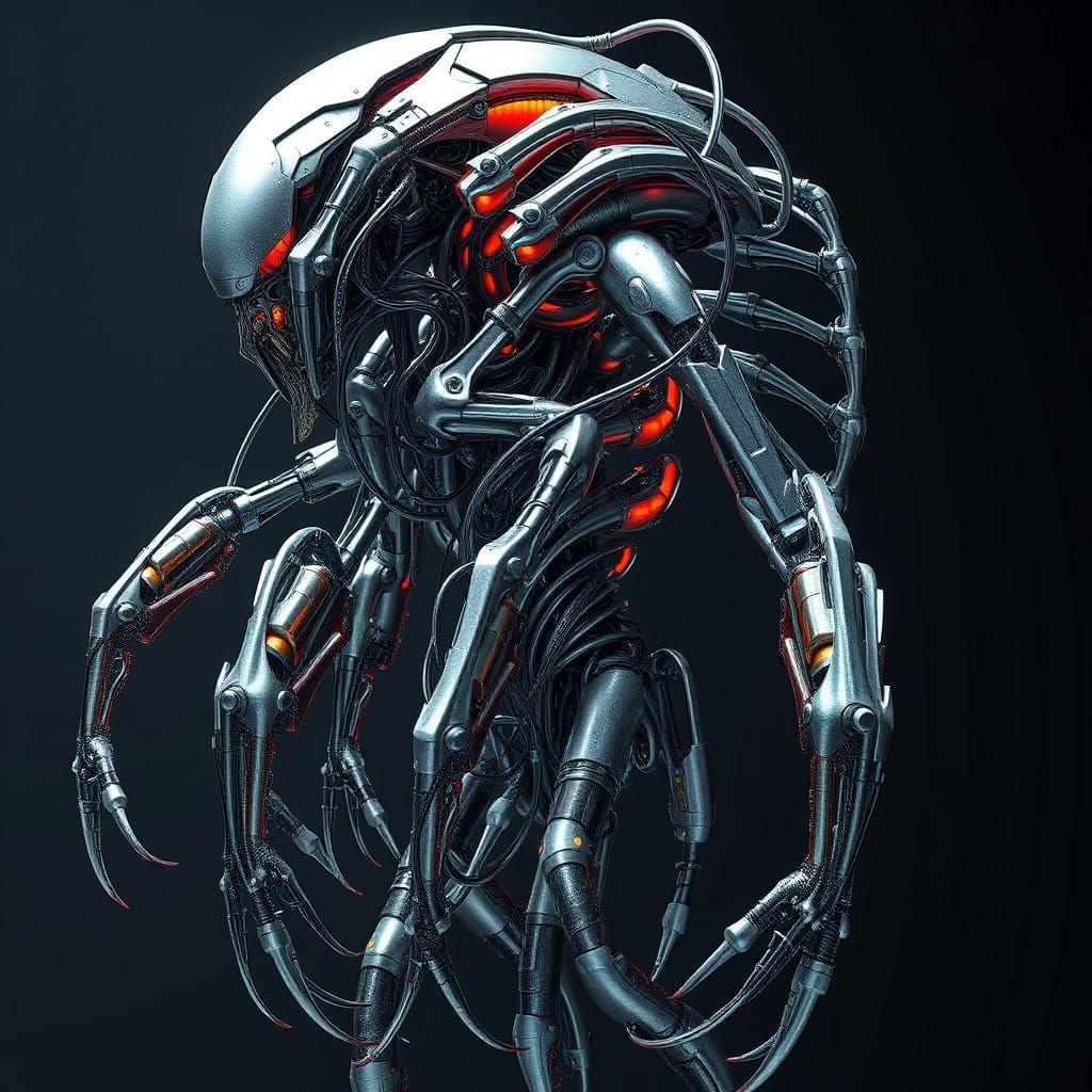Biomechanical Entity in Industrial Biome Aesthetic