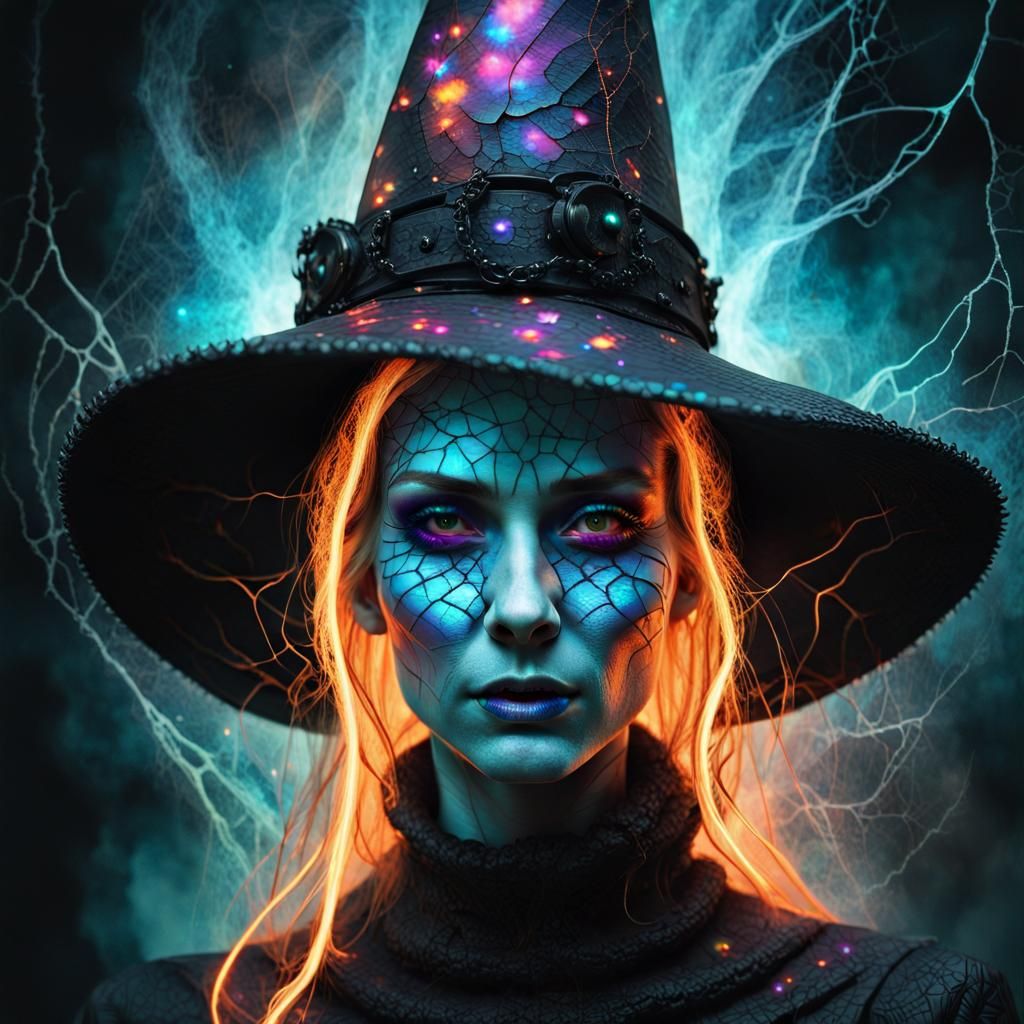 Holographic Witch Descending into Madness: Digital Art