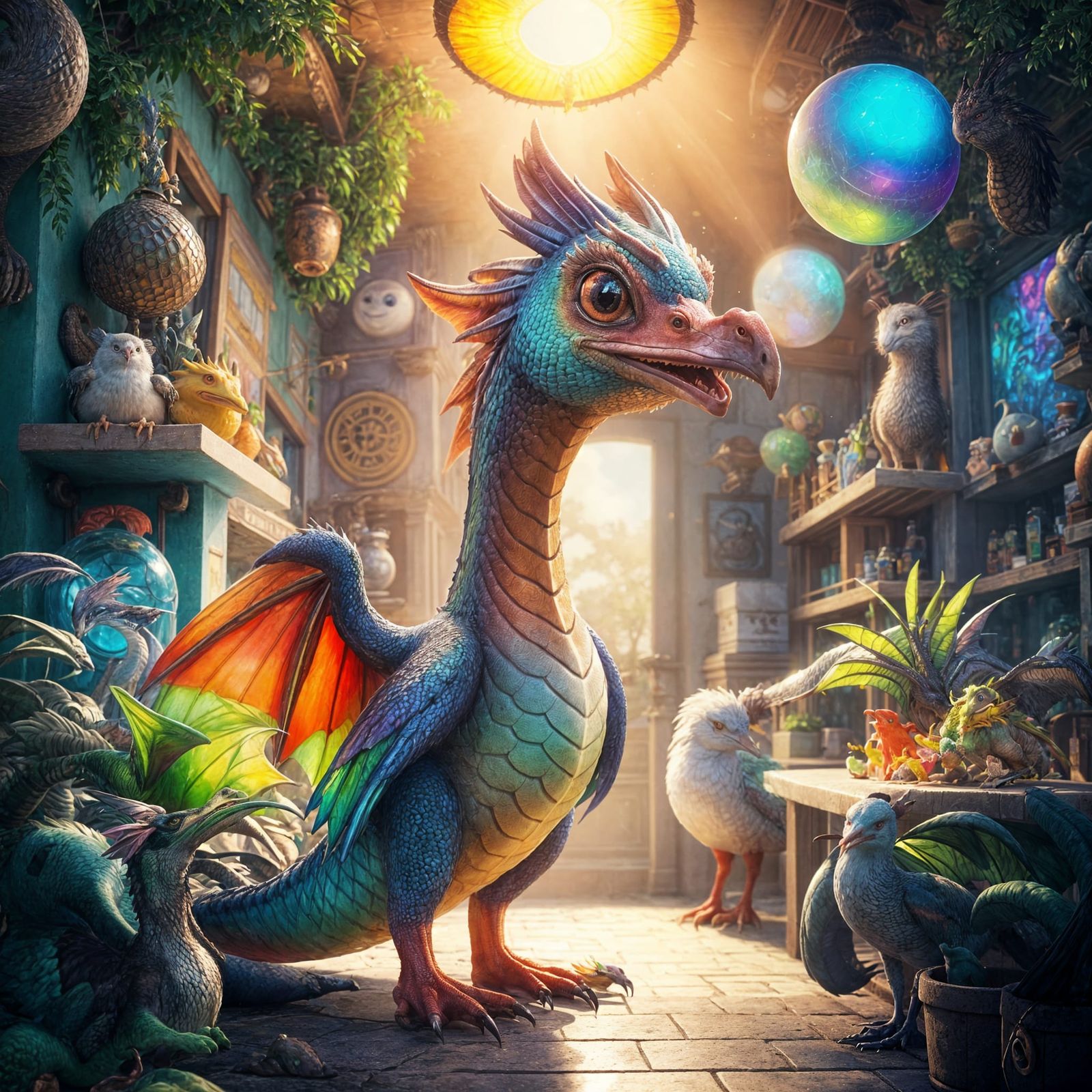 Friendly Fantasy Creature Brings Joy and Sunshine