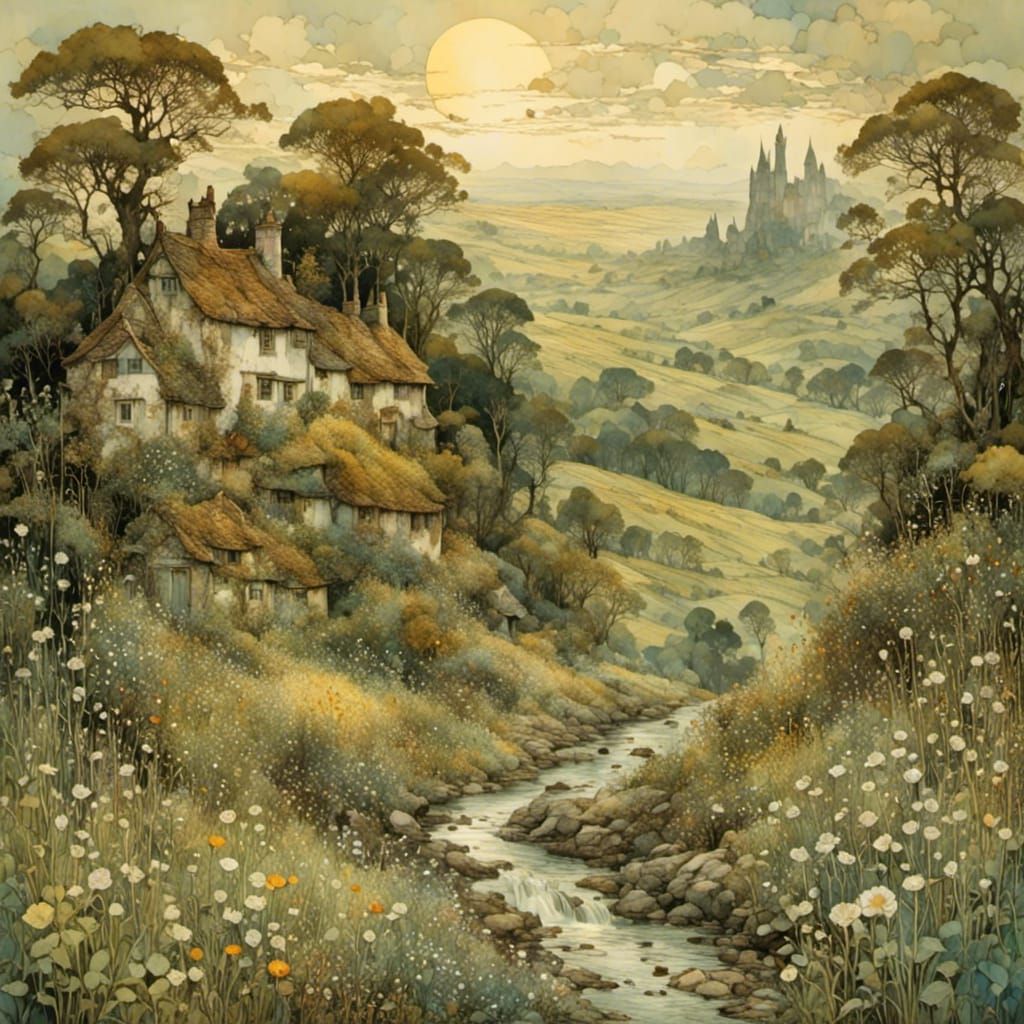 Dreamlike Landscape in Victorian Style