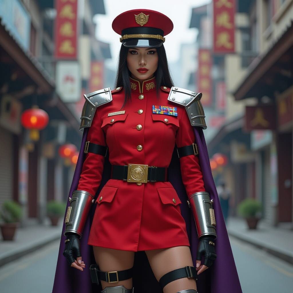 Cyberpunk Bison: Matrix Warrior in Dystopian Wasteland