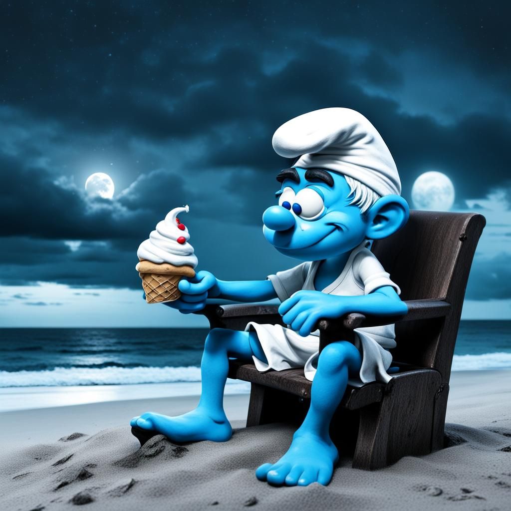 Smurf's Dreamy Miami Beach Ice Cream Moment