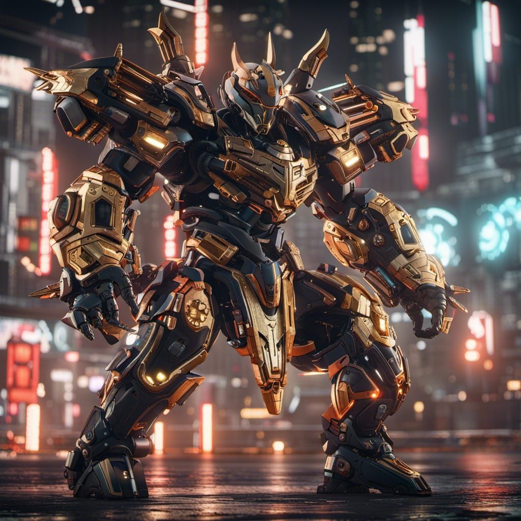 Futuristic Yoshimitsu Mech Warrior Rendered in 3D