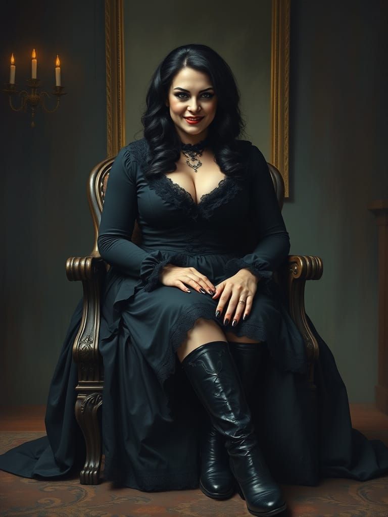 Melting Oil Portrait of a Gothic Woman