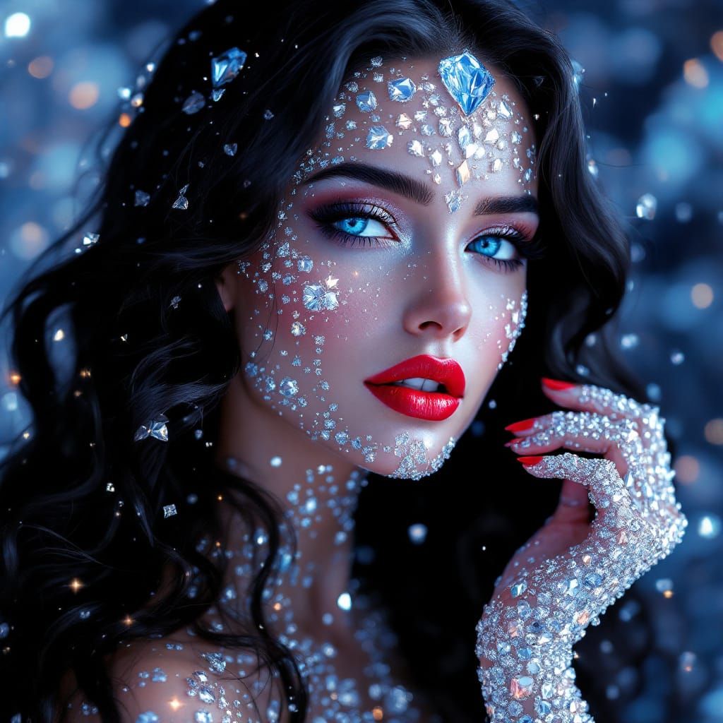 Diamond Woman in a Surreal Landscape